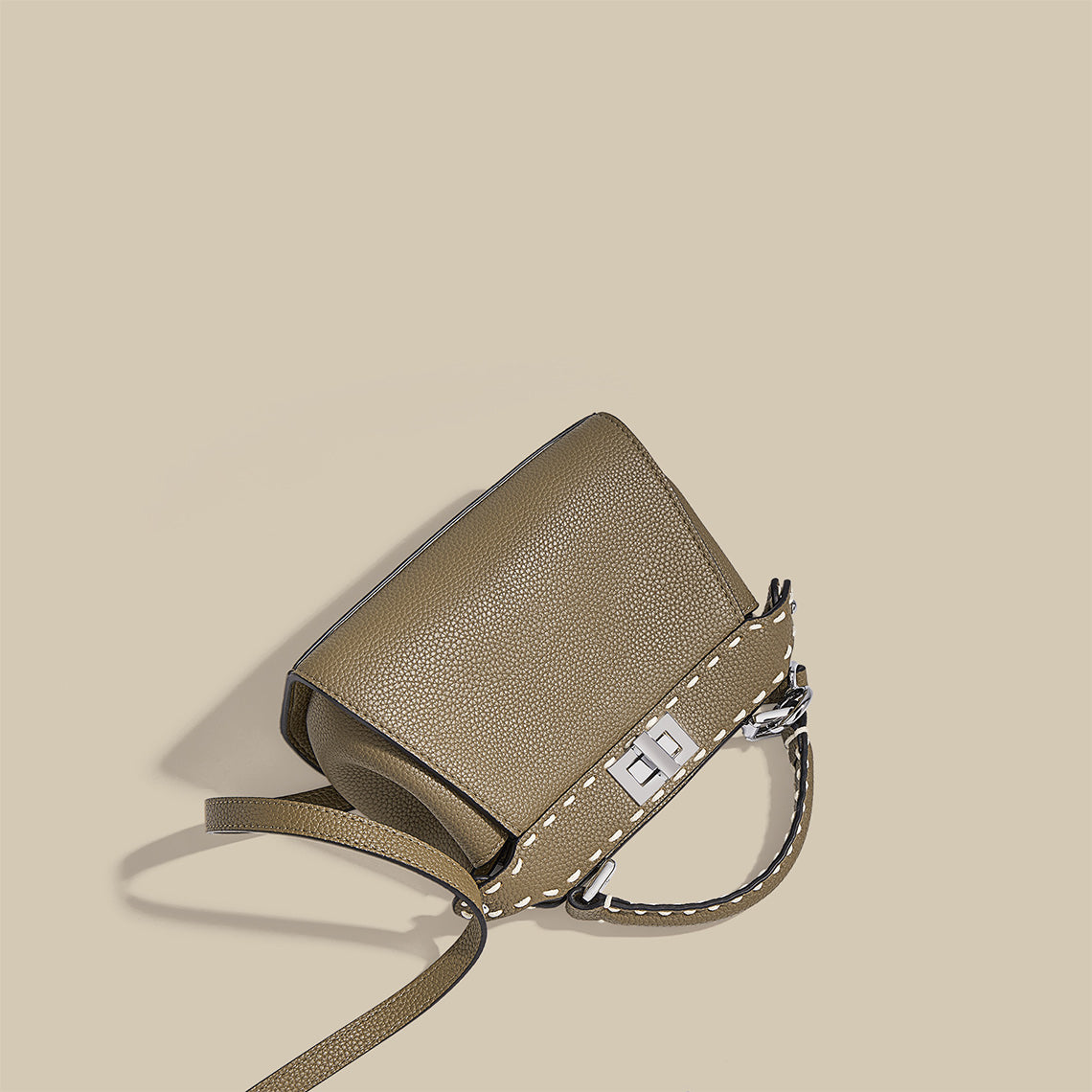 Top Handle Handbag with Adjustable Leather Strap - POPSEWING™