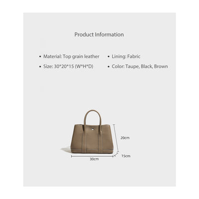 Taupe Leather Handbag Size | Genuine Leather Bag - POPSEWING™