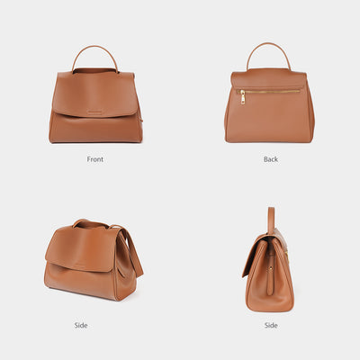 Brown Leather Tote Handbag | Large Leather Bag Crossbody Bag for Women - POPSEWING™