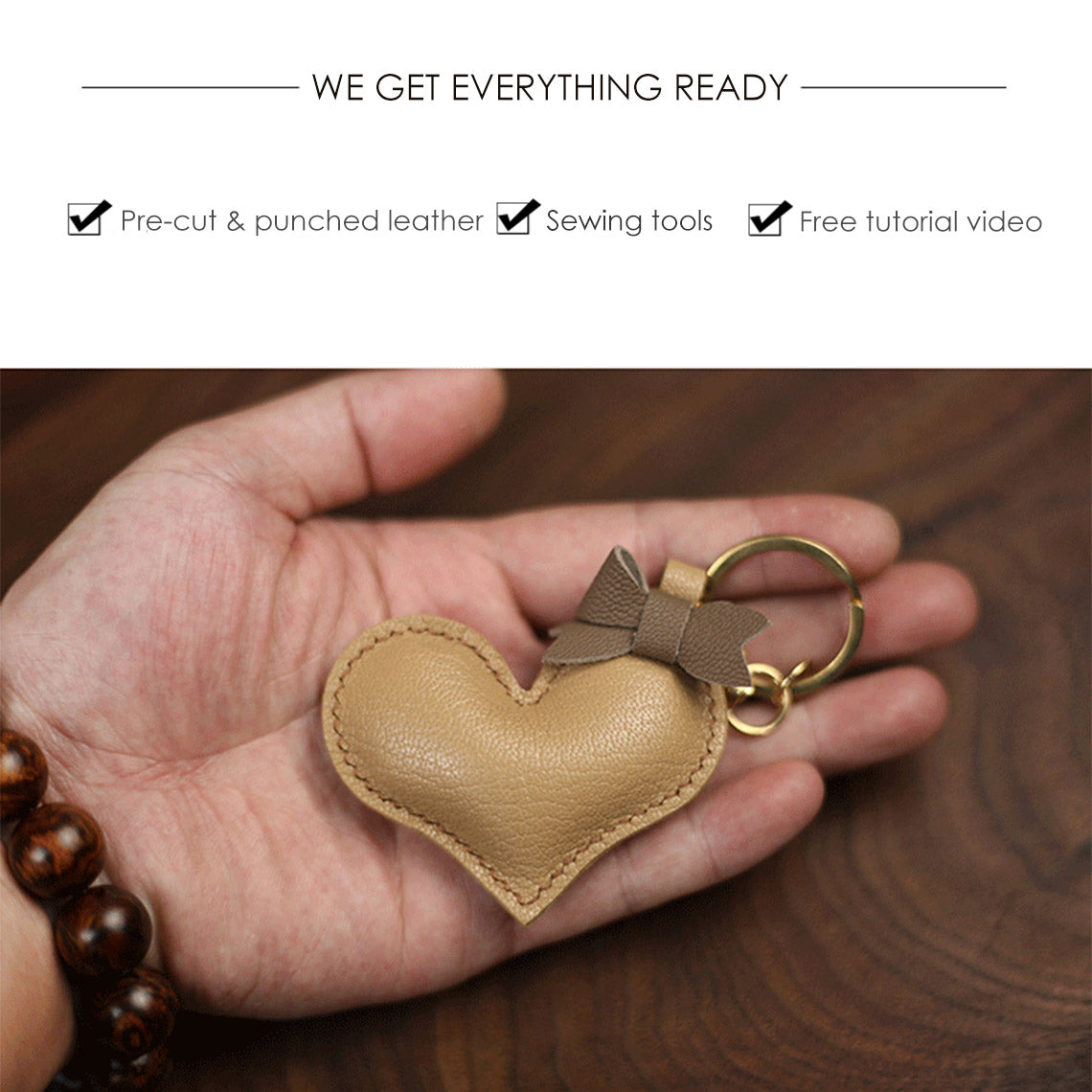 Heart Shaped Keychain | Make Your Own Leather Keychains DIY Kits with Instructions - POPSEWING™