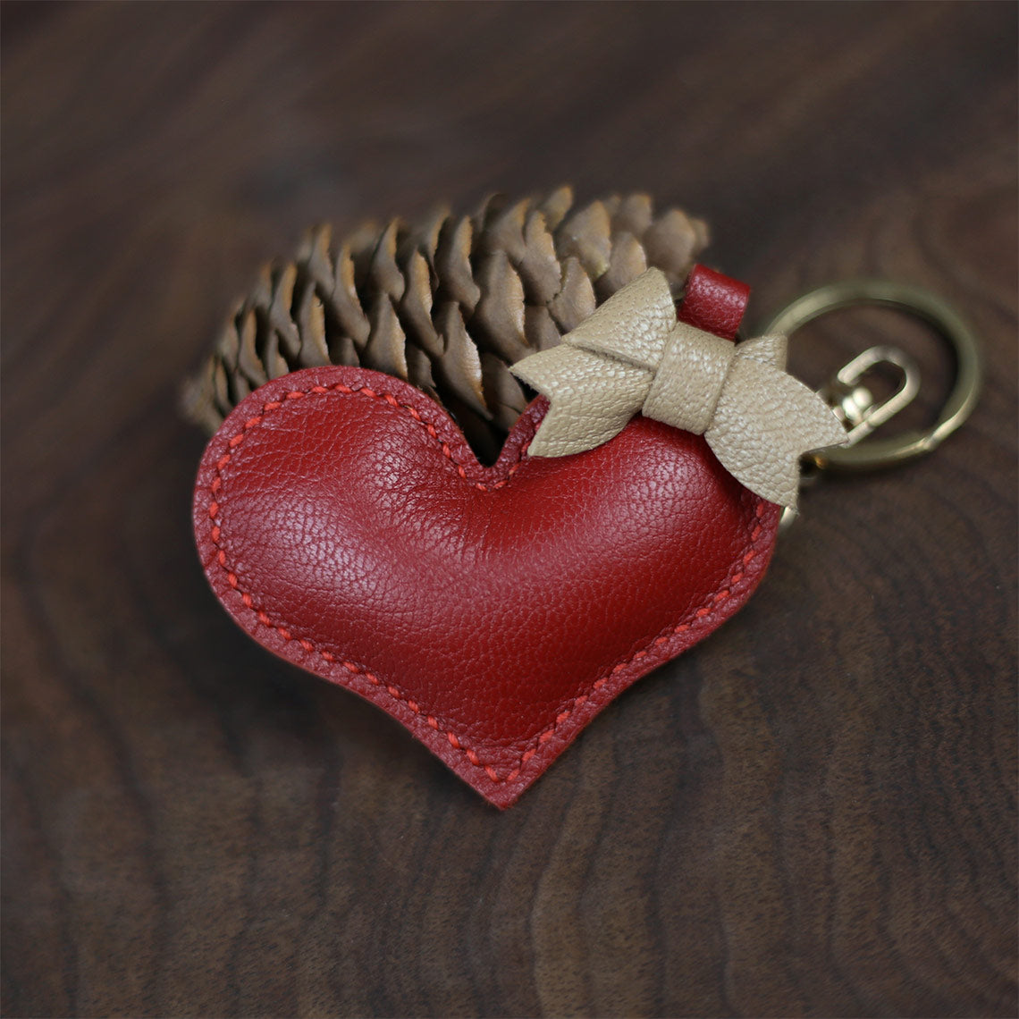 Red Heart Keychain DIY Leather Kits | Easy to Sew Small Leather Project for Beginners - POPSEWING™