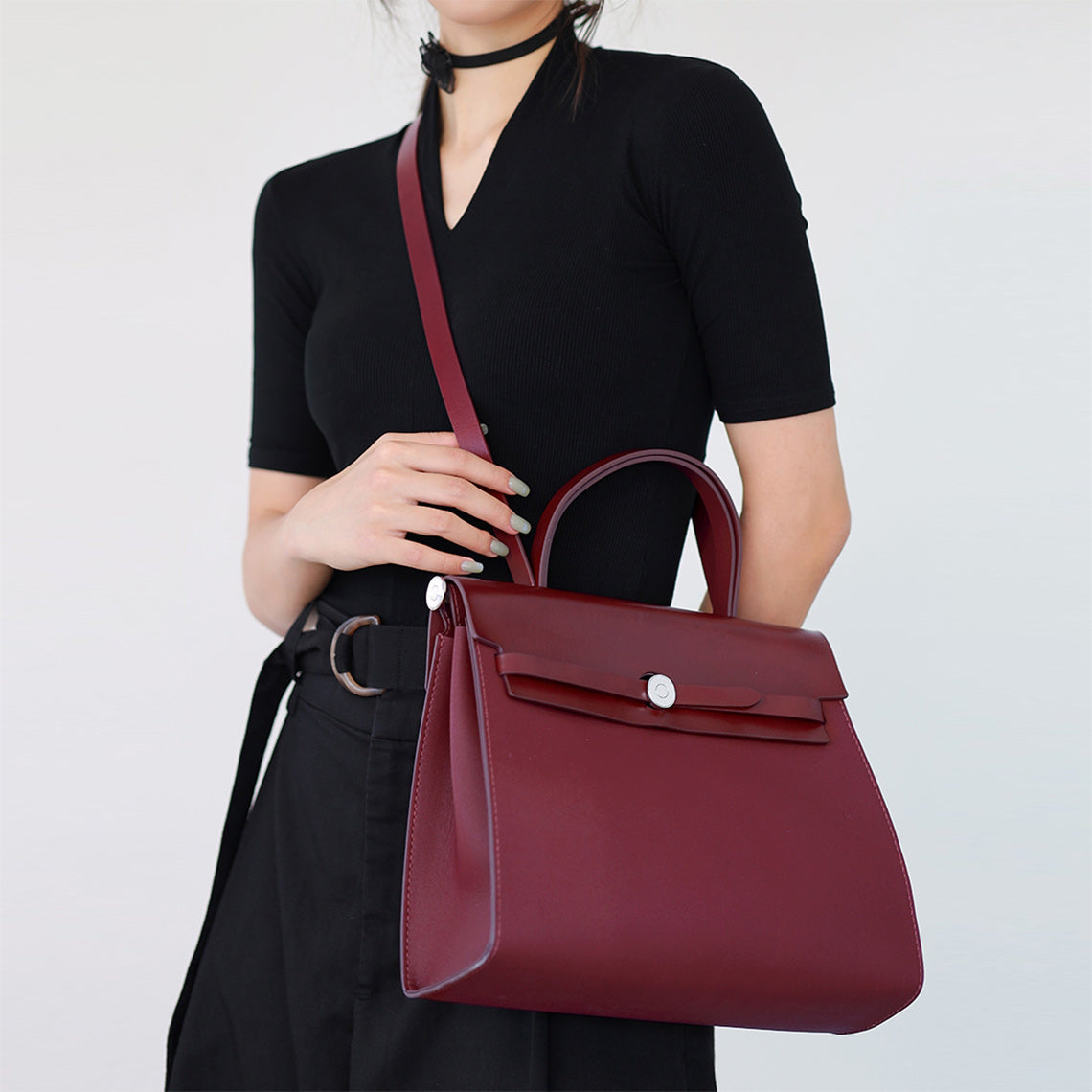 Red Leather Vintage Crossbody Bag Handbag | Inspired Herbag PM DIY Making Kit | POPSEWING™