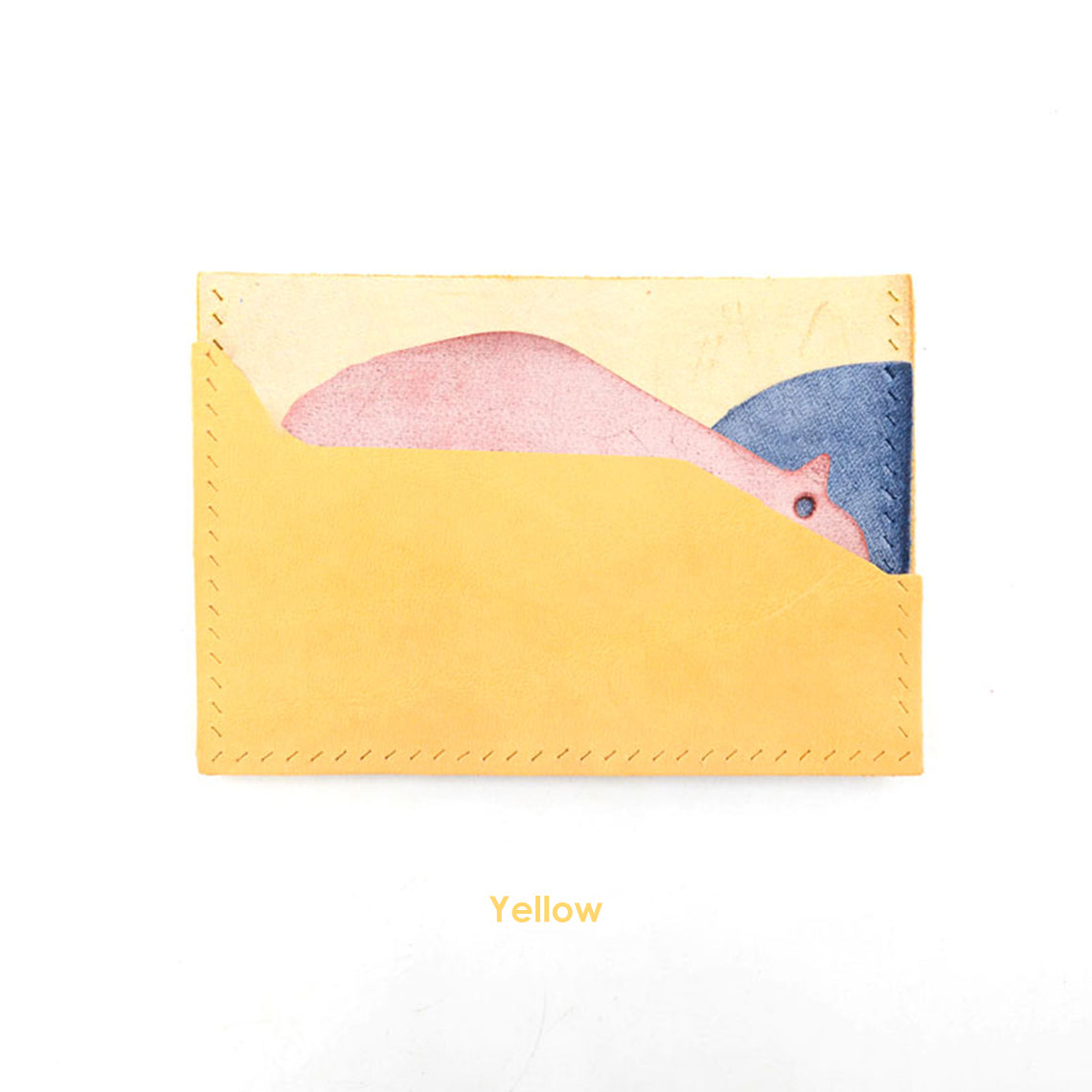 Animal Leather Card Holder in Yellow | DIY Leather Craft Kits - POPSEWING™