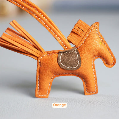 Orange Leather Rodeo Horse Bag Charm Keychain PM | Luxury Bag Accessories for Affordable Price - POPSEWING™