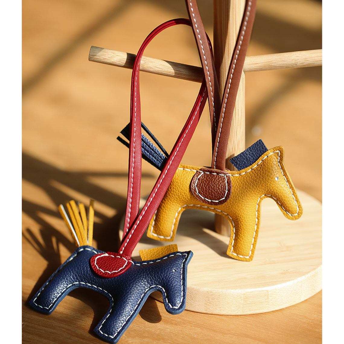 POPSEWING™ Leather Horse Bag Charm |  Color Blue & Yellow