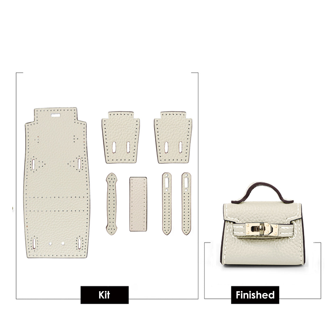 DIY Bag Charm Making Kit | Mini Kelly Bag Charm in White - POPSEWING™