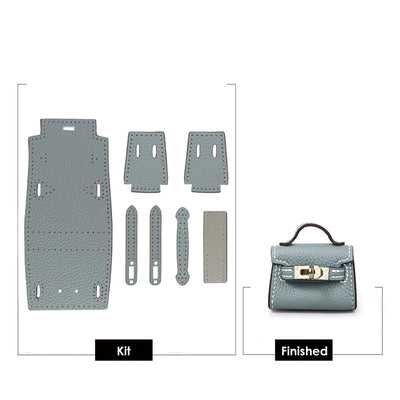 DIY Bag Charm Making Kit | Mini Kelly Bag Charm in Blue Gray - POPSEWING™