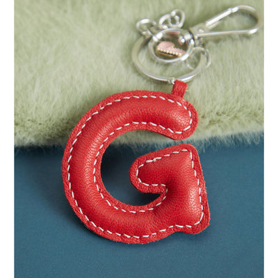 Personalized Name Initial Letter Keychain | Handmade Leather Charm Pendant - POPSEWING™