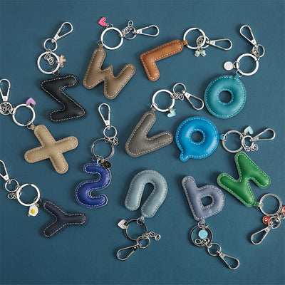 Alphabet Letter Name Leather Keychain Pendant in Leather | DIY Leathercrafts Making Kits - POPSEWING™