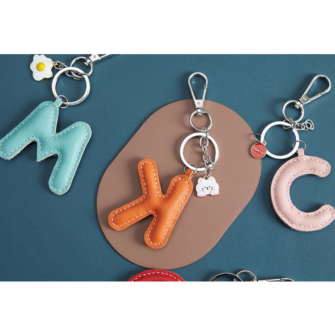 Keychain Slideshow Leather Keychain DIY Kit | Custom Name Initial Leather Keyring Charm ...