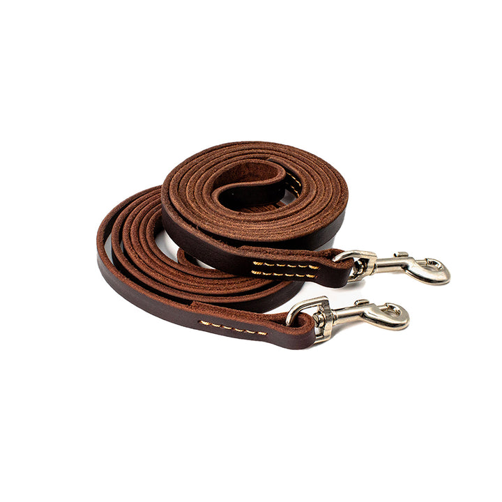 Genuine Leather Dog Leash - Dark Brown