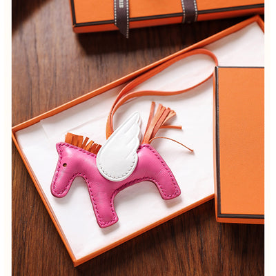 Leather Horse Bag Keychain - Rodeo Horse Bag Charm - Pink | POPSEWING™