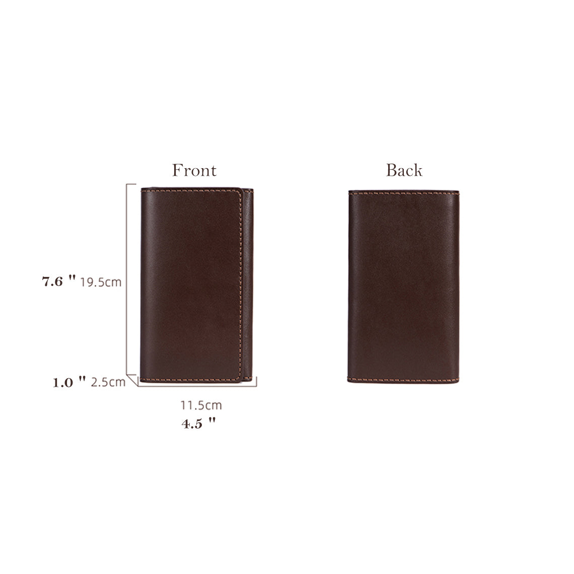 Handmade genuine leather long wallet | Slim bifold wallet