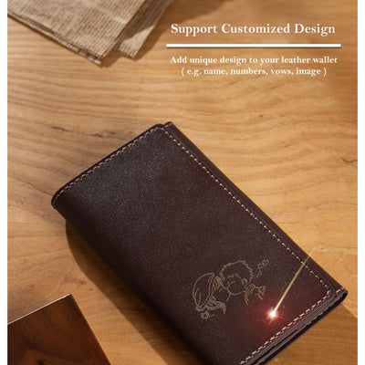Handmade genuine leather long wallet kit | Custom made leather long wallet