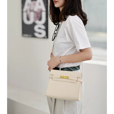 Designer Square Crossbody Bag in White | Handmade Women's Crossbody Bag - POPSEWING™