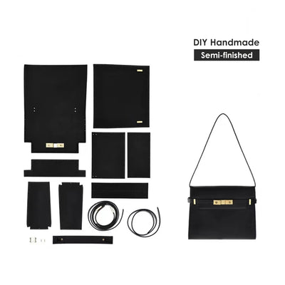 Designer Shoulder Bag Purse in Black for Women | DIY Handbag Kit - POPSEWING™