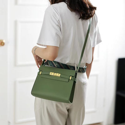 Manhattan Square Crossbody Bag in Green | Handmade Women's Crossbody Bag - POPSEWING™