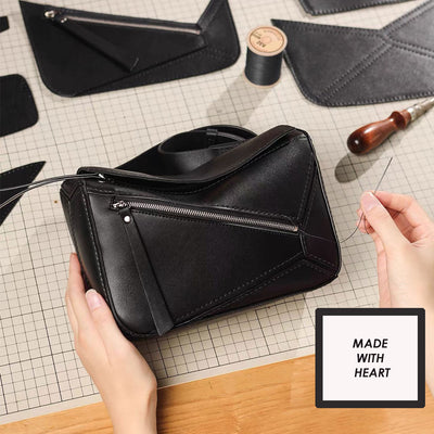 POPSEWING® Leather Men Puzzle Crossbody Shoulder Bag DIY Kit | 25% Price Drop at Checkout