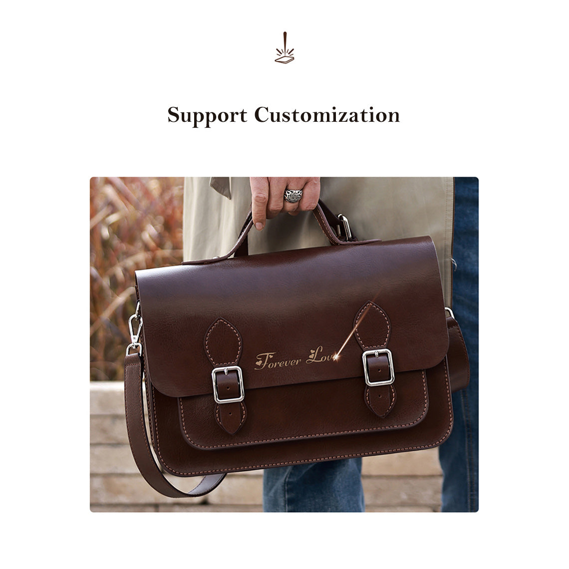 Personalized Leather Bag Unique Gift | Customized Design for Leather Bag DIY Kit Leather Engraving - POPSEWING™