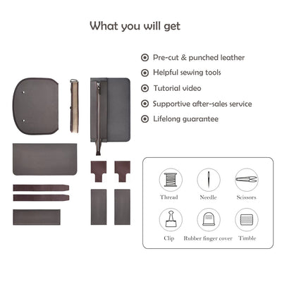 Do It Yourself Leather Bag Kit with Material and Tutorial Included - POPSEWING™