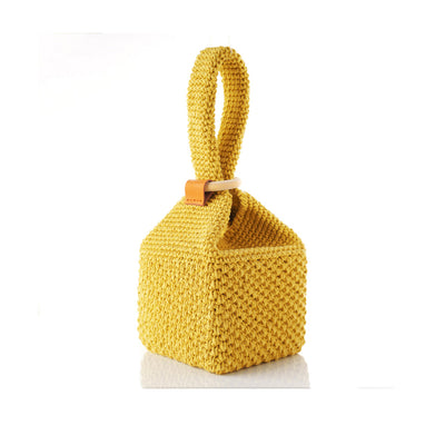 Crochet Handbag in Brown Yellow - POPSEWING™