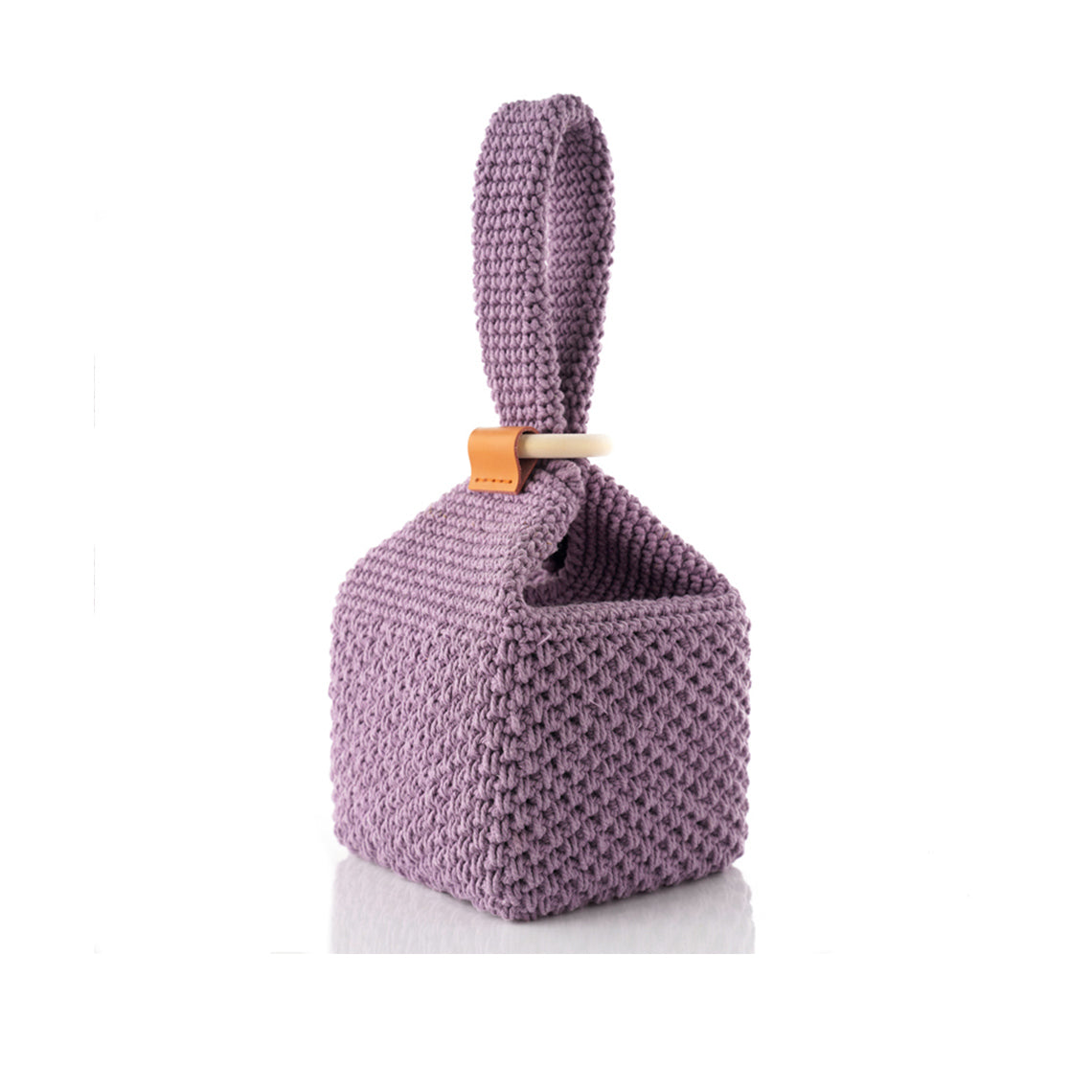 Crochet Handbag in Brown Purple - POPSEWING™