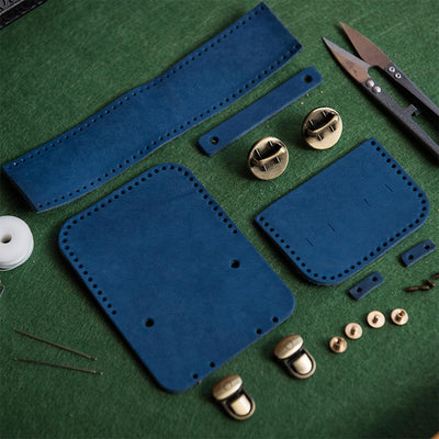 Navy blue leather diy kit | leather sewing kit | POPSEWING™
