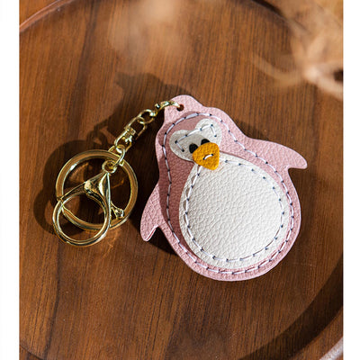White & Pink Penguin  Keychain - Original Penguin Accessories DIY Kit  | POPSEWING