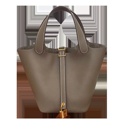 Taupe Leather Tote Bag | Replica Picotin Lock Bag Taupe - POPSEWING™