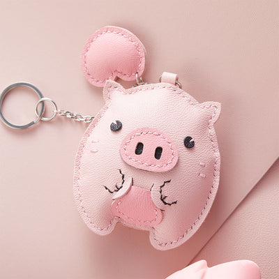 Piggy Leather Keychain Bag Charm DIY Kit - POPSEWING™