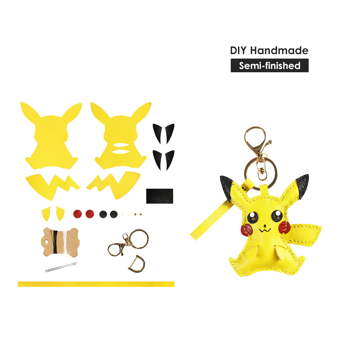 DIY backpack keychains | Cute Pokémon keychain charm in leather | POPSEWING™