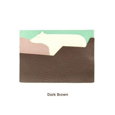 Dark Brown Animal Polar Bear Leather Card Holder | Easy Leather DIY Kit for Beginners - POPSEWING™