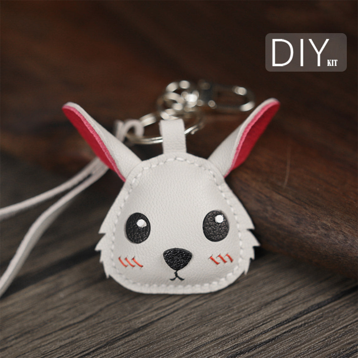 Rabbit Charm, DIY Kit to Make A Cute Leather Rabbit Charm Keychain - POPSEWING™