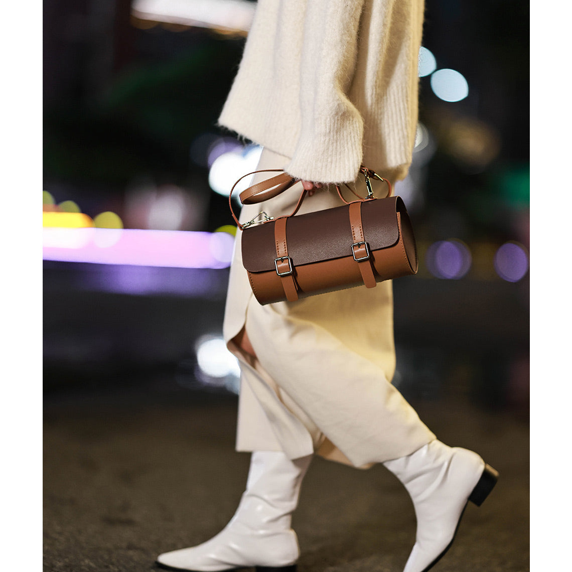 Leather Cylinder Satchel Top Handle Bag | DIY Leather Bag kit