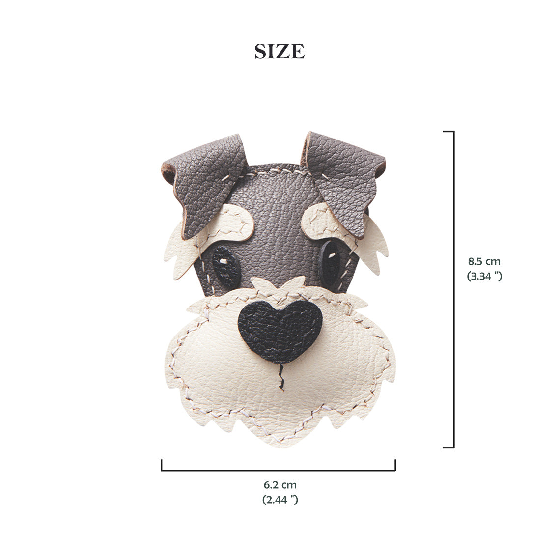 Sheep Leather Schnauzer Keychain Charm DIY Kit | Gifts for Dog