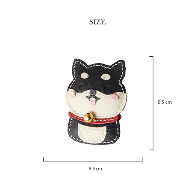 Shiba Inu Dog Leather Keychain Cute Charm Size | Backpack Charm