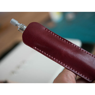 Red Leather Single Pen Sleeve | DIY Pen Case - POPSEWING™