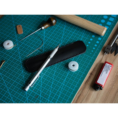 Luxury Leather Pen Case | Handmade Black Single Pen Case - POPSEWING™