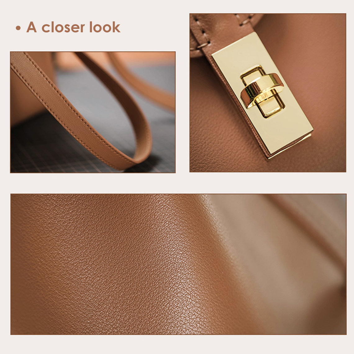 Leather Designer Supple Tote Bag DIY Kit - Brown & Large – POPSEWING®