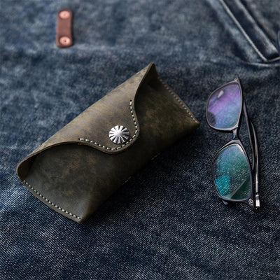DIY Leather Eyeglasses Case Kit | Handmade Leather Eyeglasses Case Sunglasses Holder Pattern - POPSEWING™