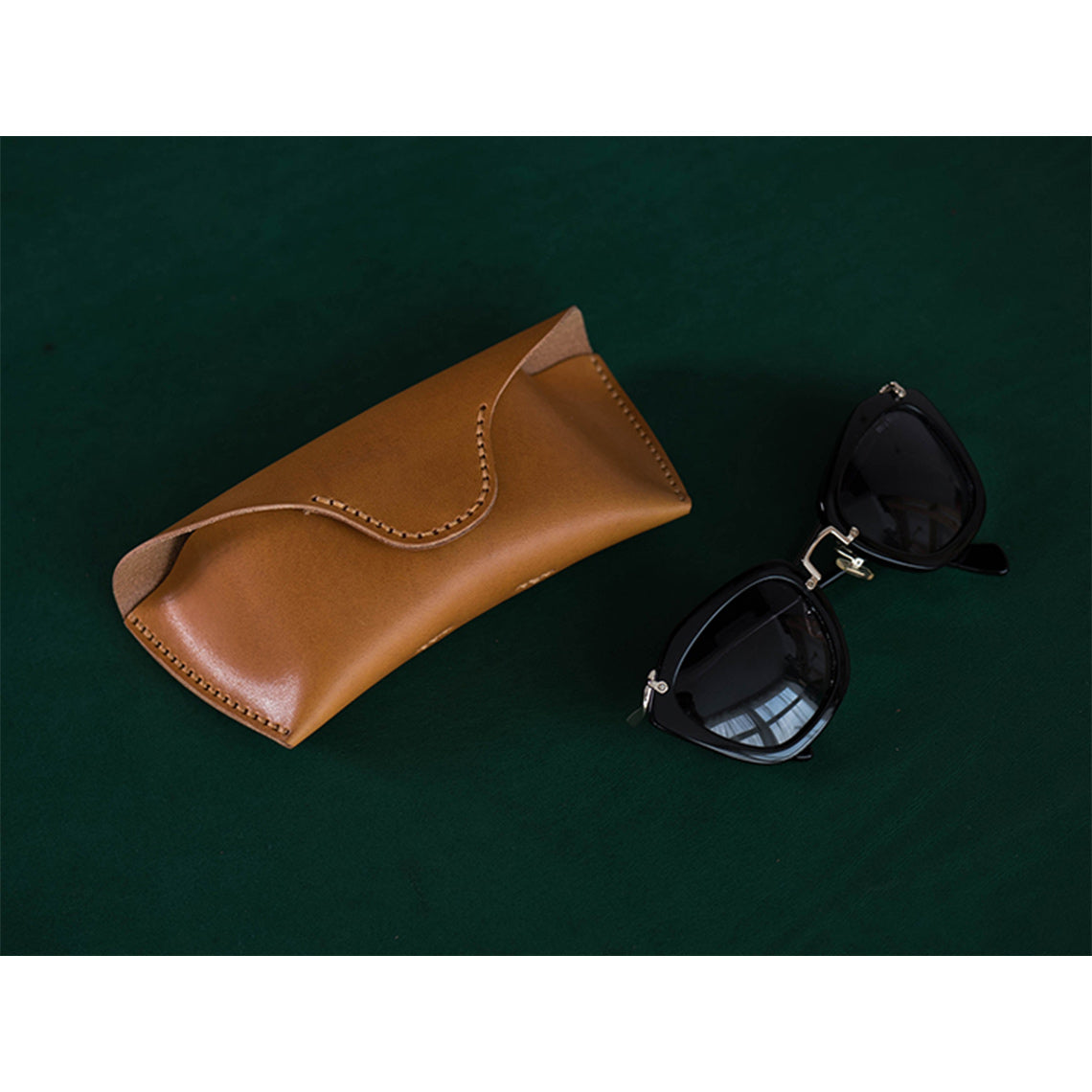 DIY Leather Kit | Handmade Brown Leather Eyeglasses Case Sunglasses Pouch - POPSEWING™