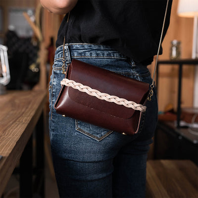 Black tan leather bag | Crossbody bag for women | Handmade gifts for her