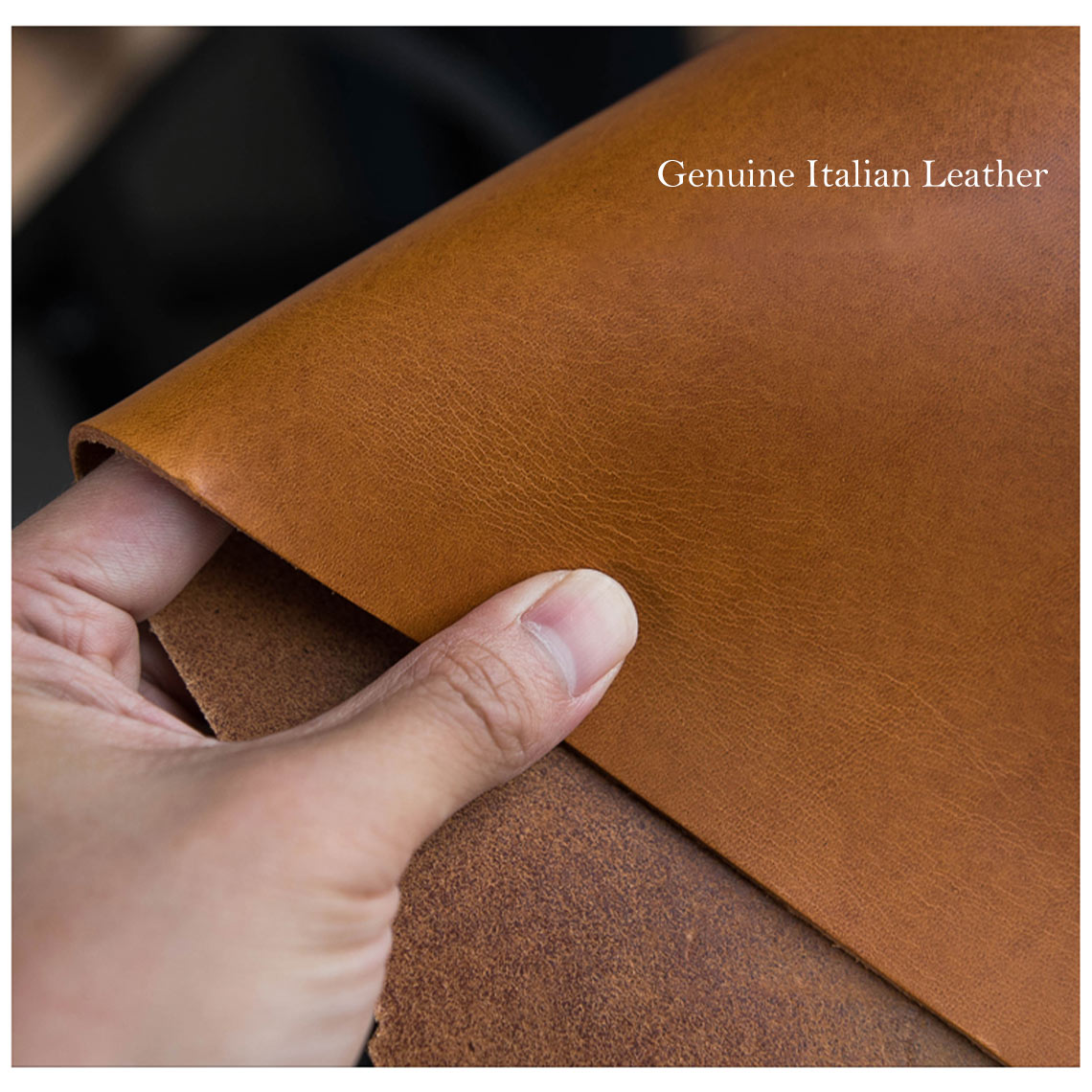 Genuine leather & full grain leather | Brown Italian full grain leather | POPSEWING™