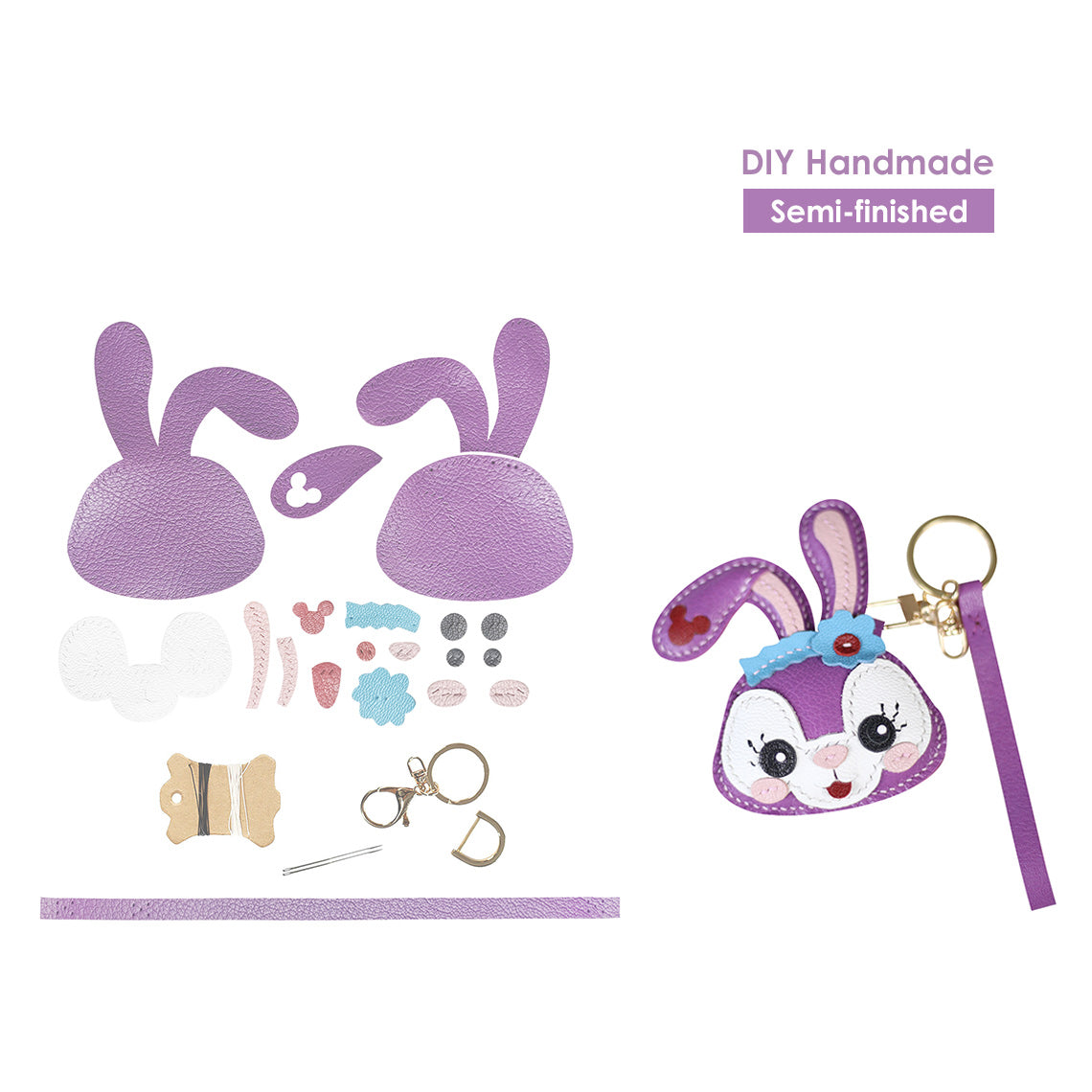 Keychain diy kit | Stella Lou keychain lavender bunny keychain | POPSEWING™