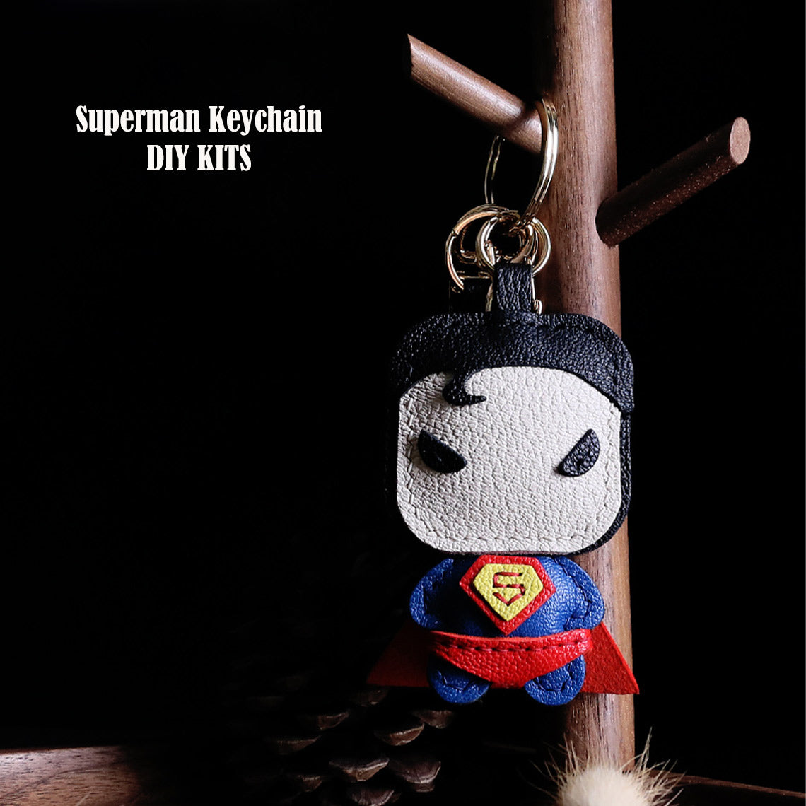 Superman Keychain | Leather Superman Hero Keychain DIY Making Kits - POPSEWING™