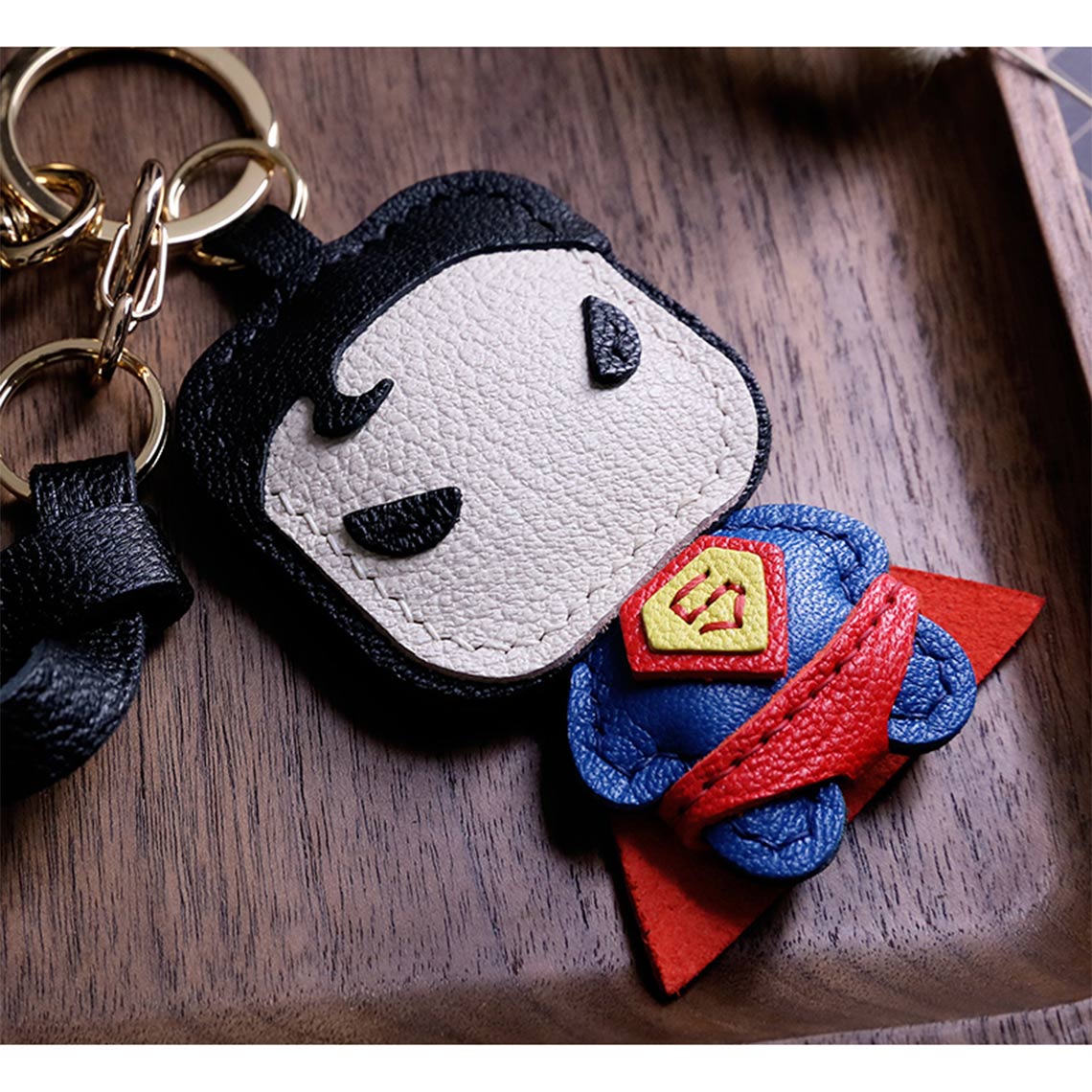 Christmas Gift Leather Superman Keychain | DIY Leather Keychain Kits Handmade - POPSEWING™