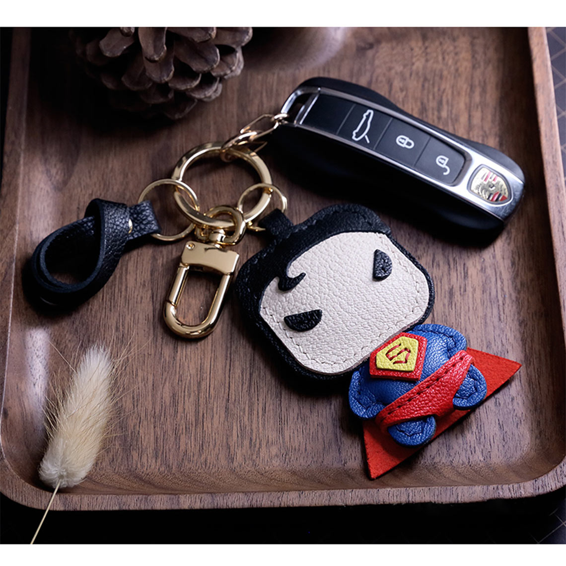 Superman Keyring POPSEWING® Sheep Leather Superman Keychain DIY Kit