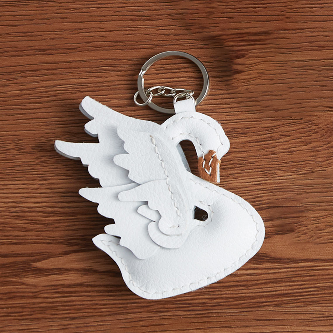 White Lambskin Swan Bag Charm Keyring - POPSEWING™ 