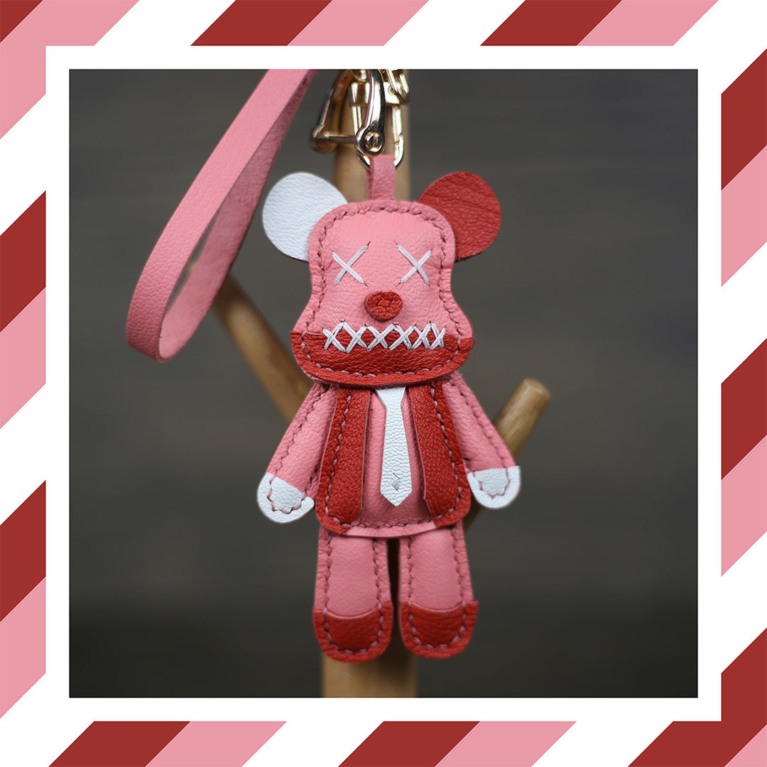 Handmade Luxury Pink Violent Bear Keychain DIY Kit - POPSEWING™