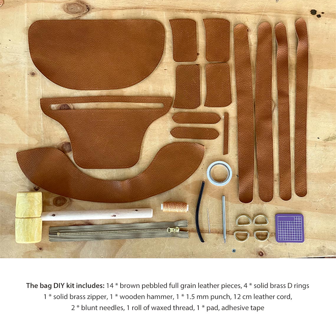 Semi-finished Leather Bag Kits Pre-punched Leather with Making Tools in DIY Crossbody Bag Kits